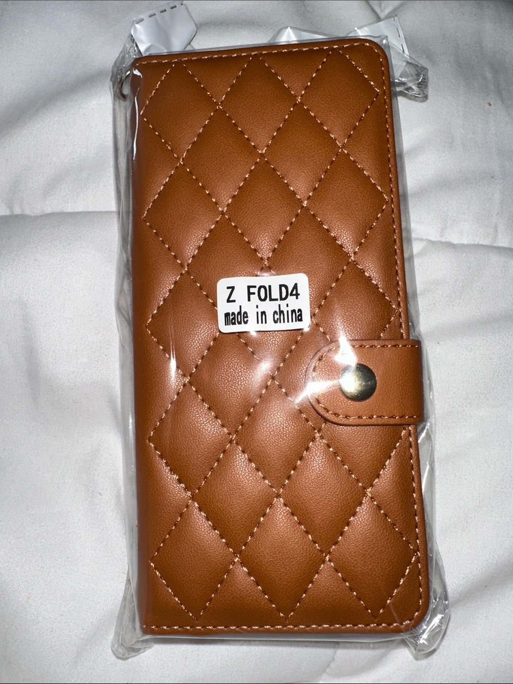 Quilted Brown Wallet Phone Case